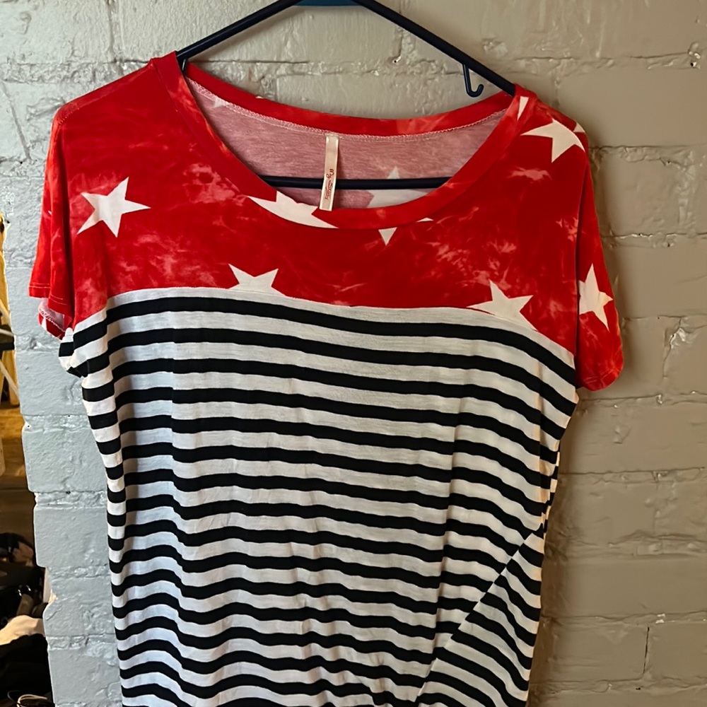 Patriotic Summer Top!!! Size S, oversized fit!